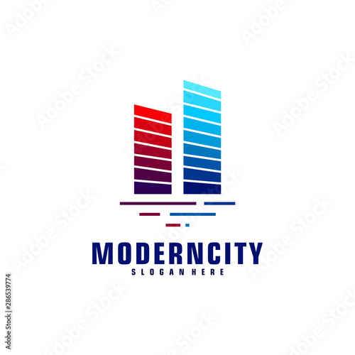 Modern City Logo Design Template. Skyline Design Vector Illustration