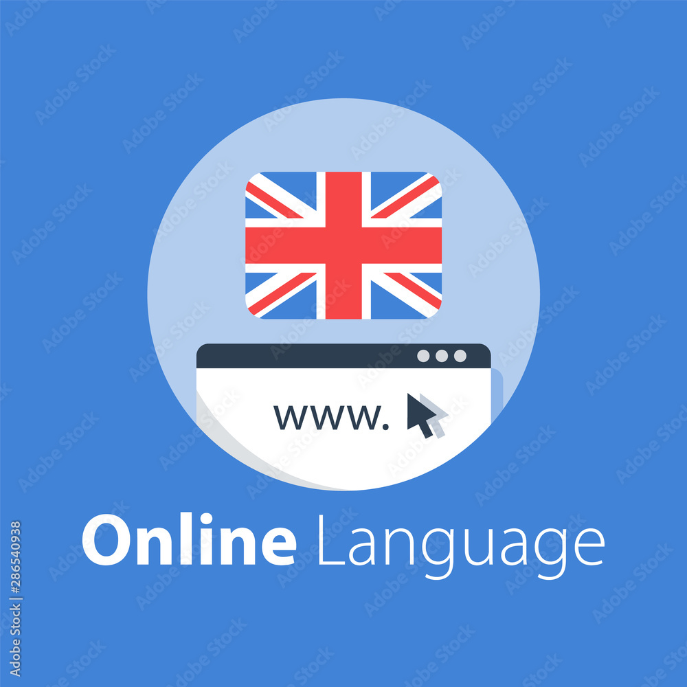 Fototapeta premium Online language learning, linguistic courses, distant education