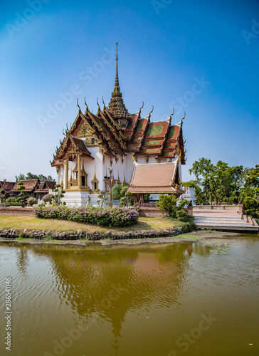Temples in Ancient City Muang Boran in Bangkok Thailand © pierrick