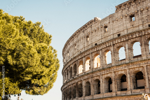 The Coloseum in Rome with beautiful dusk colours