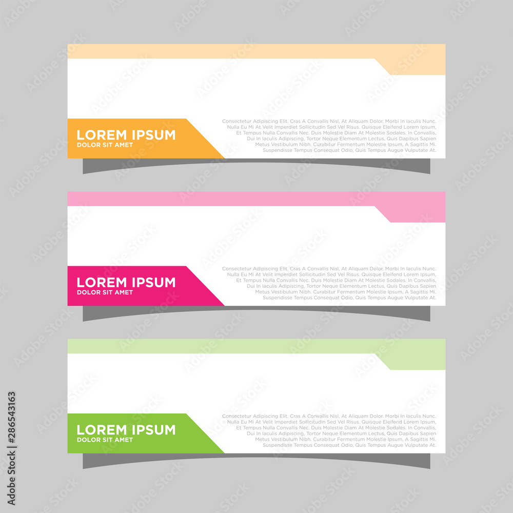 Set of three abstract vector geometric banners.modern template design for web