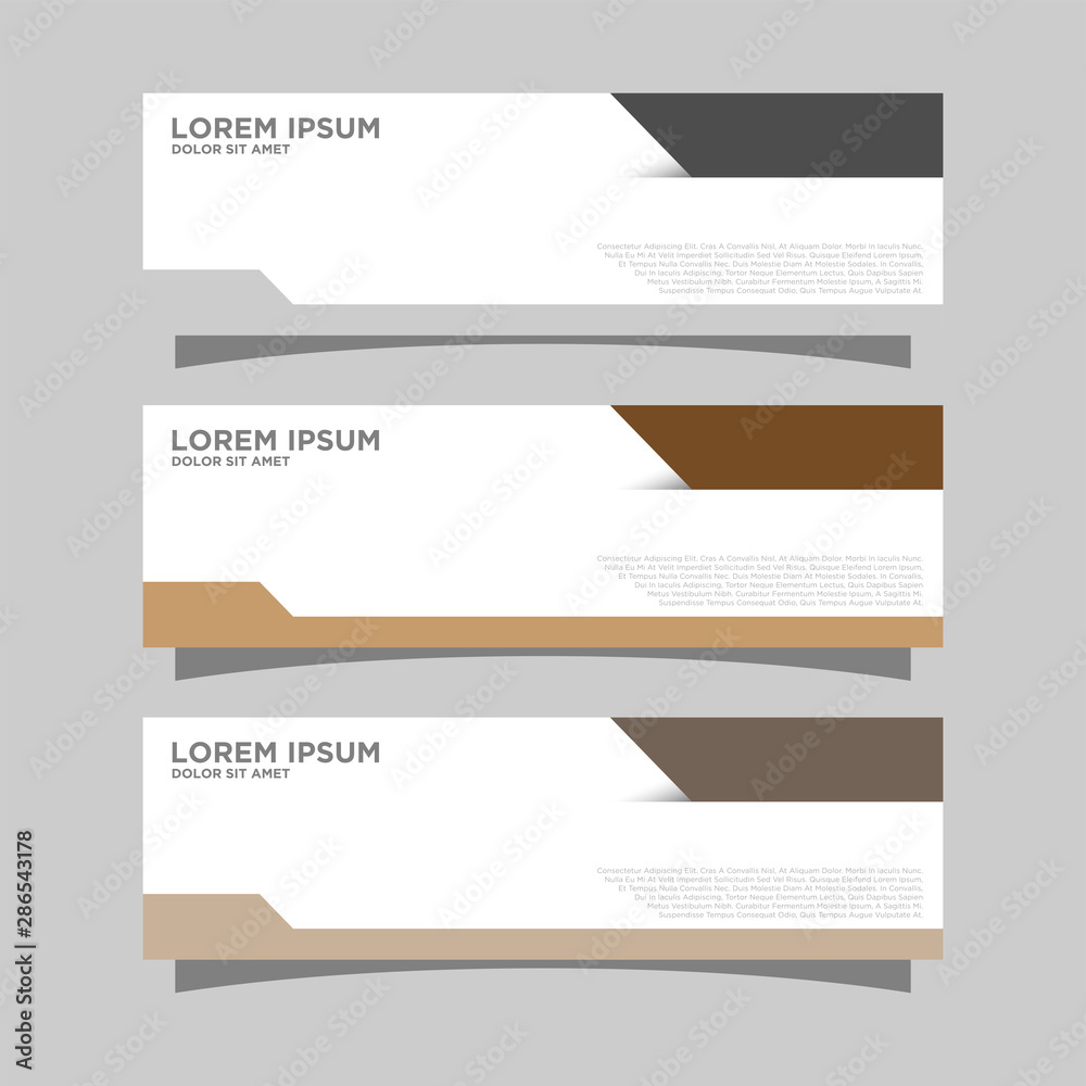 Fototapeta premium Set of three abstract vector geometric banners.modern template design for web