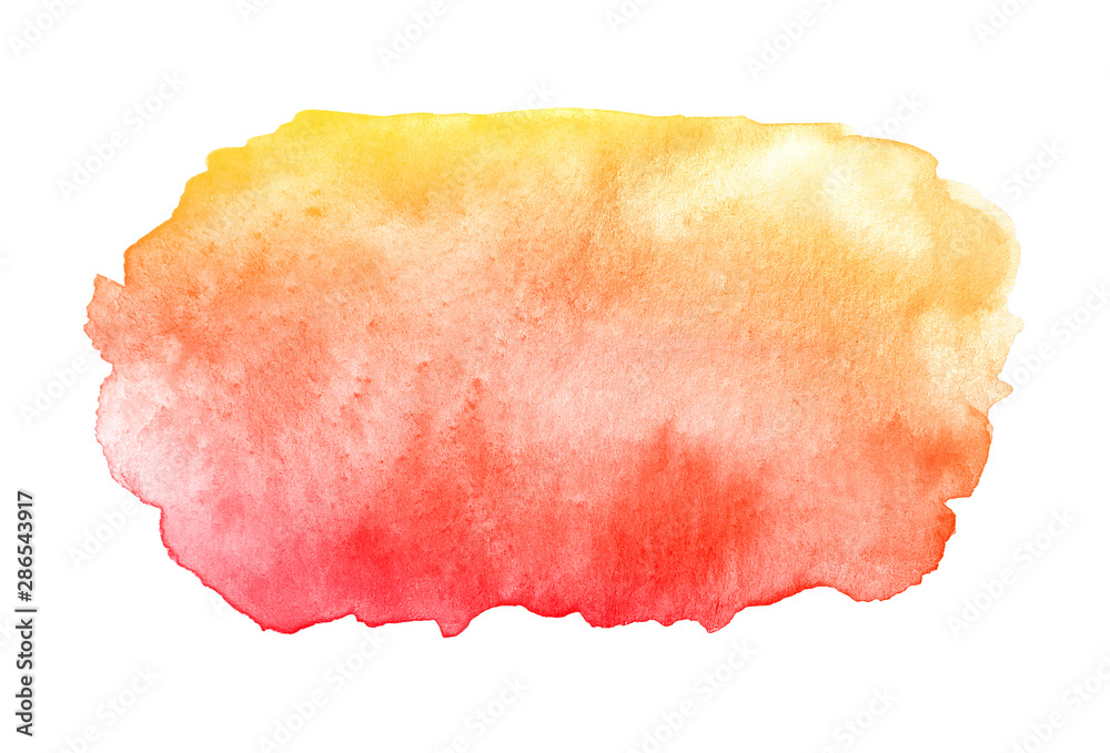 Abstract red yellow watercolor splash with stains Stock Illustration