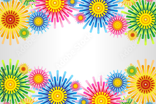 カラーベクターイラスト背景壁紙,花柄,無料素材,フリーサイズ,打ち上げ花火,夏祭りイベント用ポスター © TOMO00