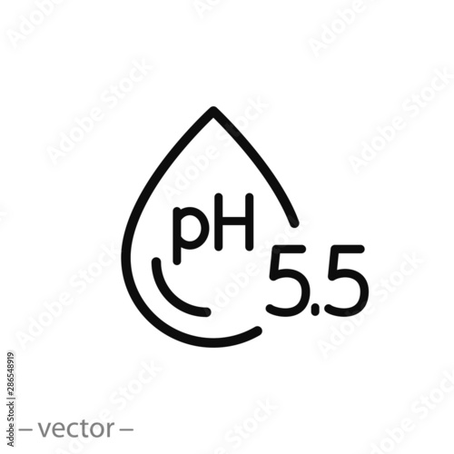 ph icon, neutral balance skin, thin line web symbol on white background - editable stroke vector illustration eps10 photo