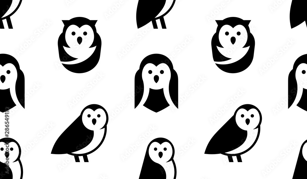Seamless pattern with Owl logo. isolated on white background Seamless pattern with Owl logo. isolated on white background