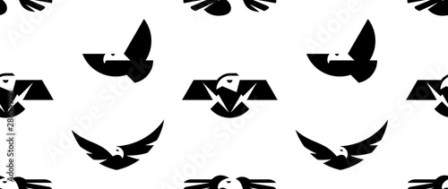 Seamless pattern with Eagle Logo. isolated on white background © Nataliia