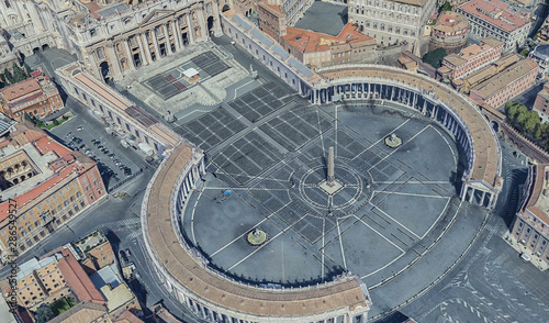 St. Peter's Basilica in the Vatican from a bird's eye view