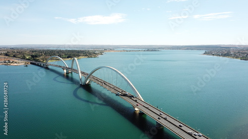 A beautiful aerial view of JK Bridge in Brasilia, Brazil © joseduardo