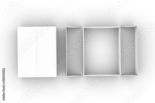 Blank hard box for branding and mock up. 3d render illustration.