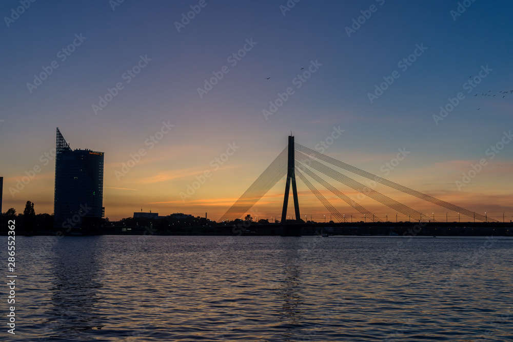 Riga at sunset, Latvia