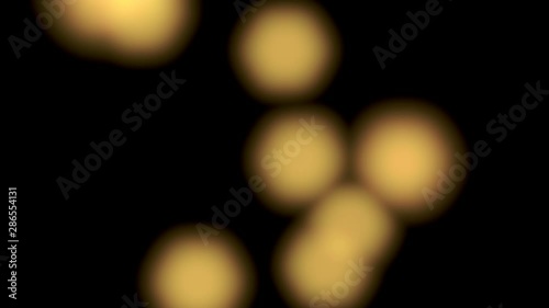 romantic bokeh background with many blurred lights - on black (4K)