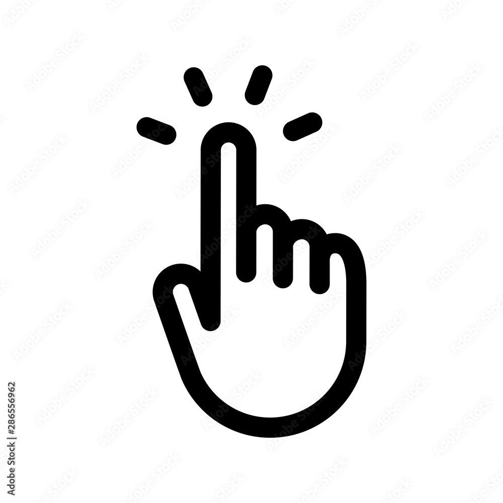 Hand clicking icon. Finger cursor vector. Hand clicking icon. Finger cursor vector.