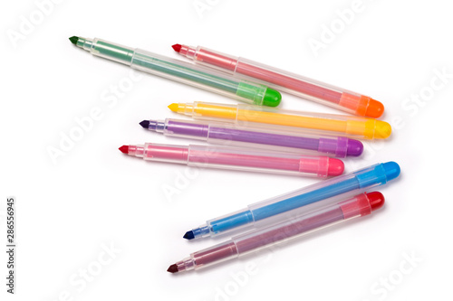 Colorful Felt Tip Pens .Multicolored Felt-Tip Pens .Multicolored Felt-Tip Pens isolated on a white background .