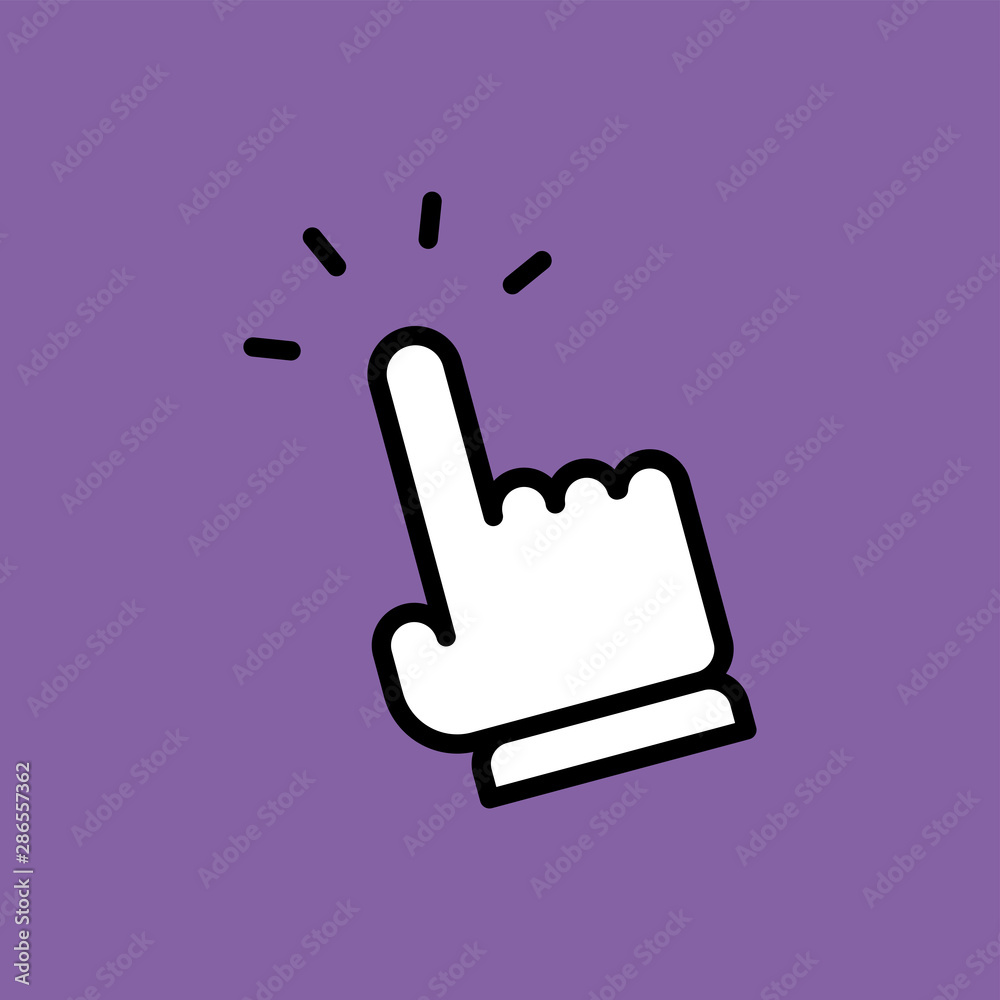 Obraz premium Hand clicking icon. Finger cursor vector.