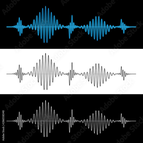 Sound Wave Vibration Signal Vector Illustration