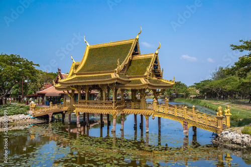 Temples in Ancient City Muang Boran in Bangkok Thailand