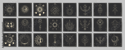 Tablou Canvas Vector illustration set of moon phases