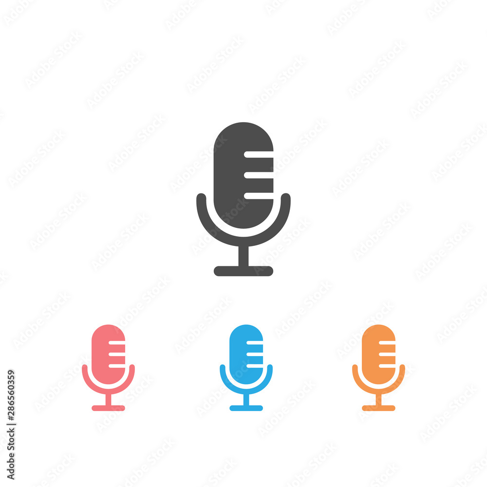 Mic icon set vector. mic vector graphic Mic icon set vector. mic vector graphic