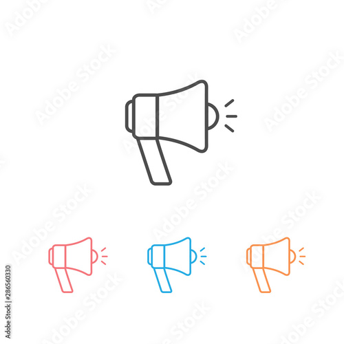 Megaphone line icon set. Icon megaphone Single Icon Graphic Design. Vector