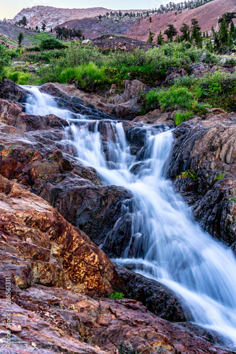 Cascade on Rocks n the Morning Light