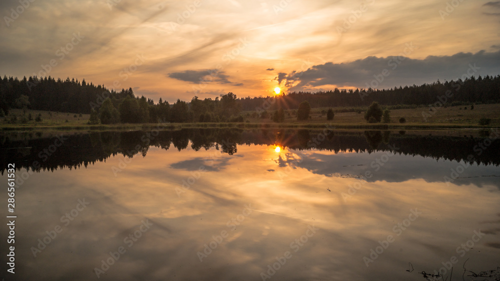 Coucher de soleil à l'étang de la Schwarzbach