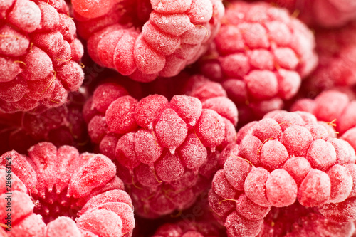 Closeup Of Frozen Rasberries