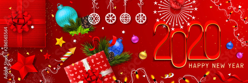 2020 New Year. 2020 Happy New Year greeting card. 2020 Happy New Year background.