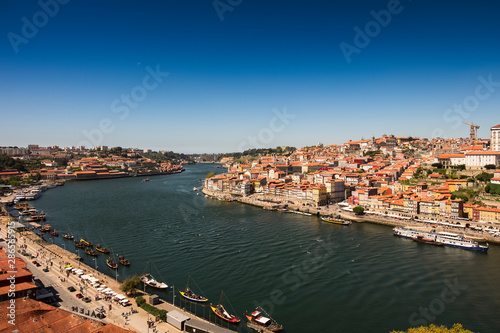 Panoramic view of Douro river at Porto  Portugal