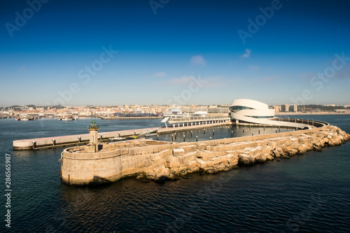 Cruise Terminal of Port of Leixoes in Matosinhos city. View from cruise ship. Porto, Portugal photo