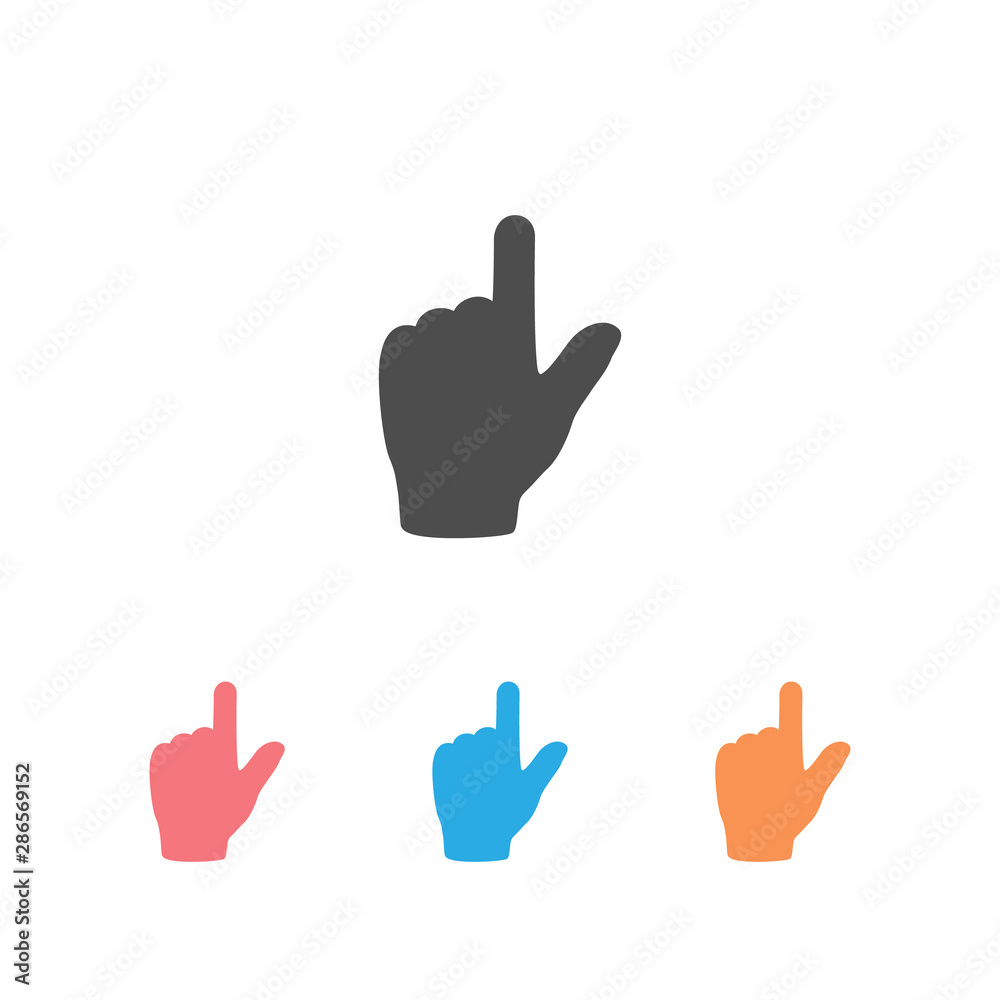 Touch hand, vector set icon on white