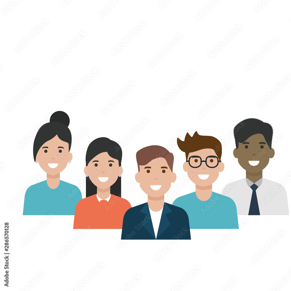 Isolated women and men avatars design Isolated women and men avatars design