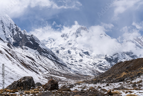 annapurna peak in himalayas annapurna base camp trekking route 