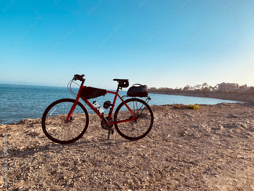 A bike ride on the beach of more mesa in Santa Barbara.