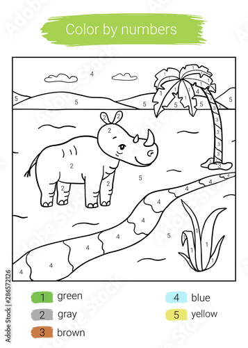 Color by number. Coloring book.