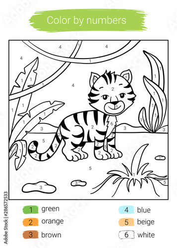 Color by number. Coloring book.