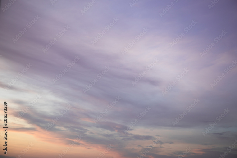 Beautiful sunrise sky in purple colors