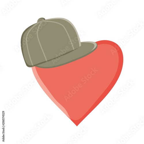 sport cap youth accessory with heart