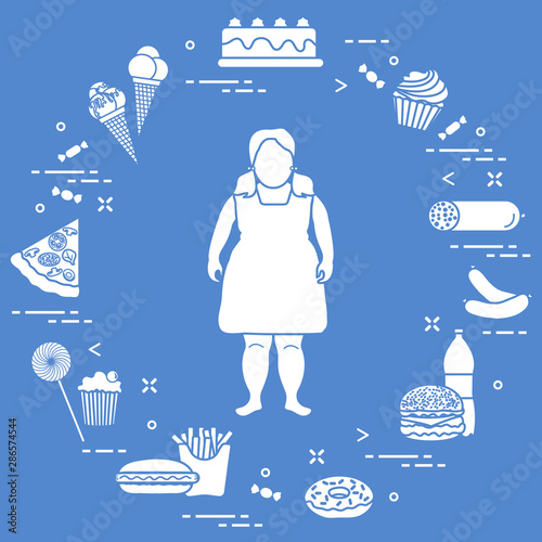 Harmful eating habits and fat girl.