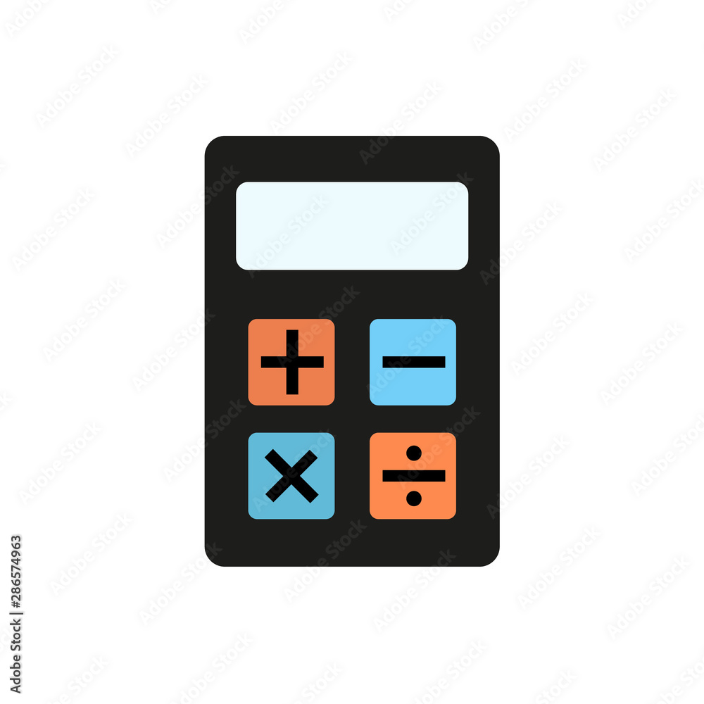 Calculator icon vector. Savings, finances sign isolated on white, economy concept, Trendy Flat style for graphic design, Web site, UI. EPS10 Calculator icon vector. Savings, finances sign isolated on white, economy concept, Trendy Flat style for graphic design, Web site, UI. EPS10