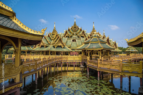 Temples in Ancient City Muang Boran in Bangkok Thailand