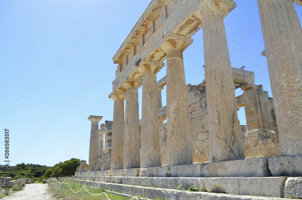 Temple of Aphaia - Aegina island in Saronic gulf in Greece