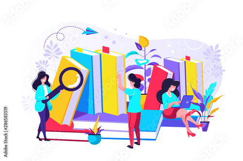 People reading or students