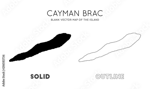 Cayman Brac map. Blank vector map of the Island. Borders of Cayman Brac for your infographic. Vector illustration.
