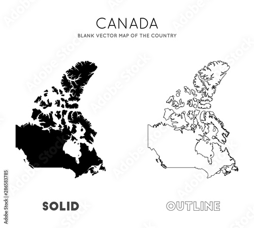 Canada map. Blank vector map of the country. Borders of Canada for your infographic. Vector illustration.