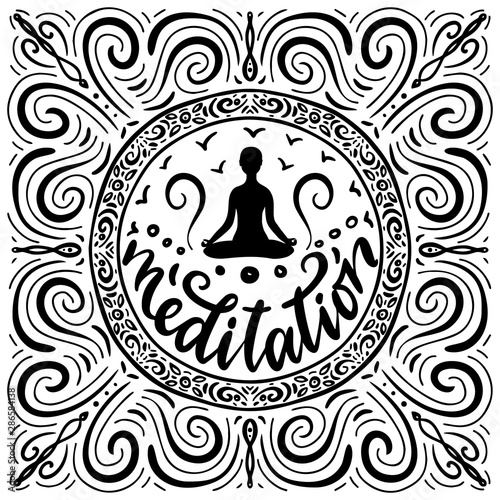 Yoga meditation. Lotus pose.