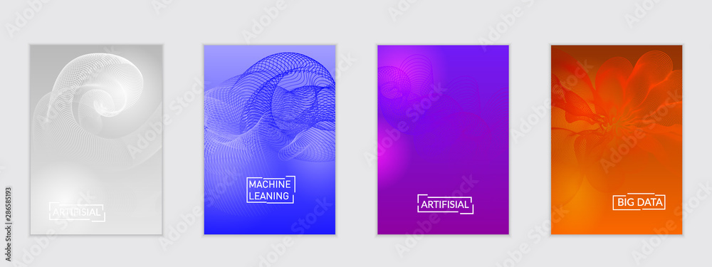 Abstract flyer templates with curvy lines