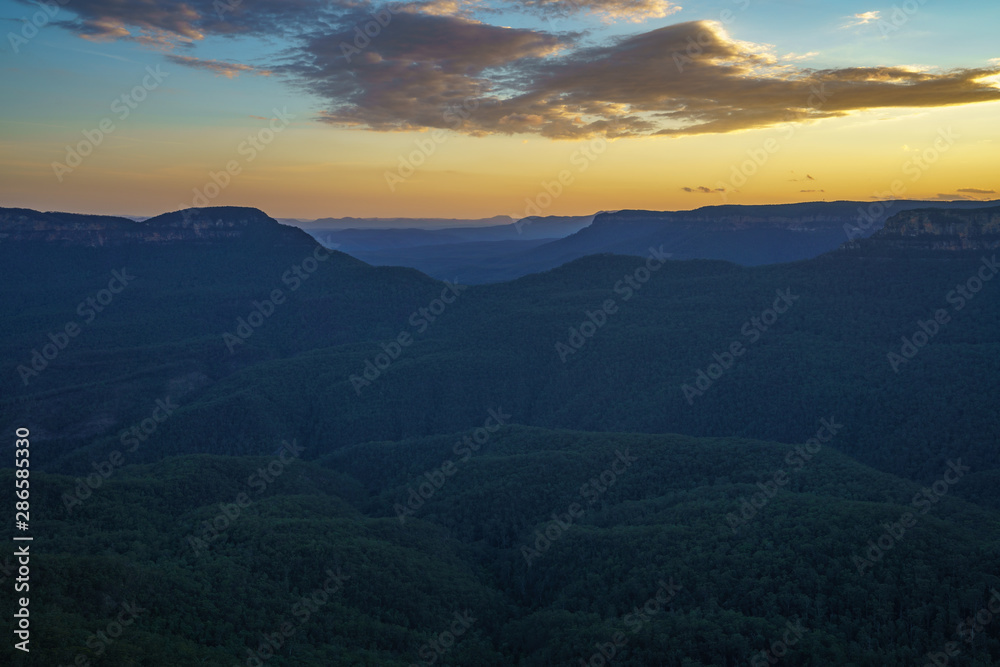 sunset at three sisters lookout, blue mountains, australia 38