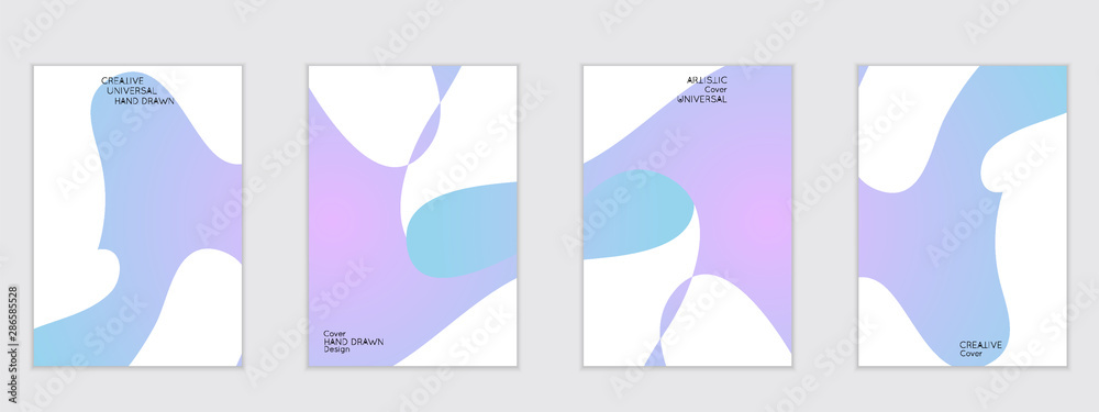 Flyer templates with wavy shapes overlapping on white