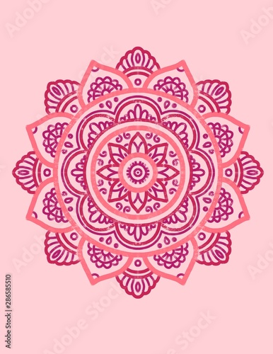 Pink Mandala Drawing Illustration